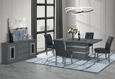 MONACO DARK GREY DINING TABLE AND 4 MONACO DARK GREY DINING CHAIRS