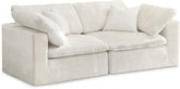 Cozy Velvet Modular Fiber Filled Cloud-Like Comfort Overstuffed 80" Sofa