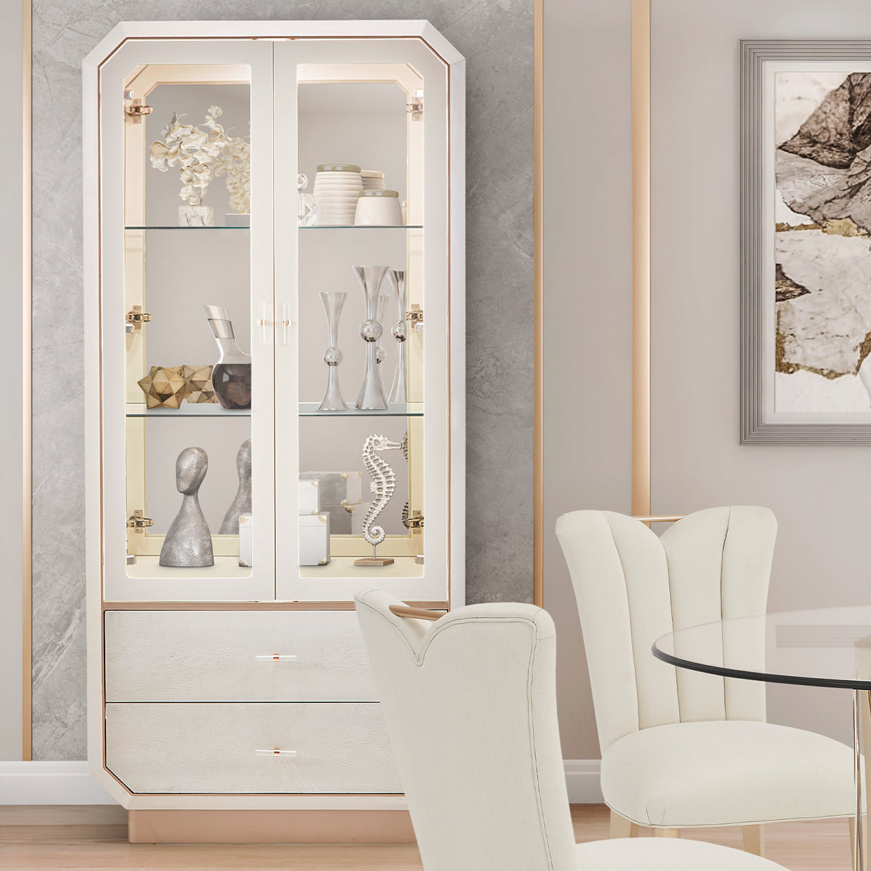 La Rachelle Display Cabinet with LED Lighting