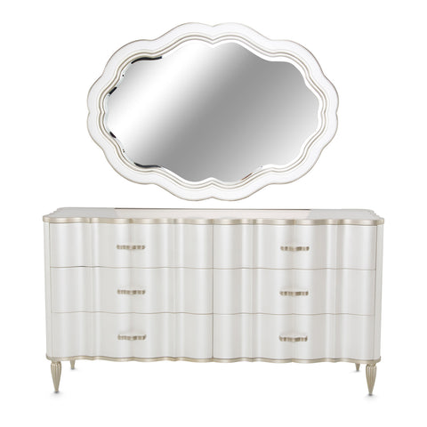 London Place Storage Console- Dresser w/Mirror 2 pc