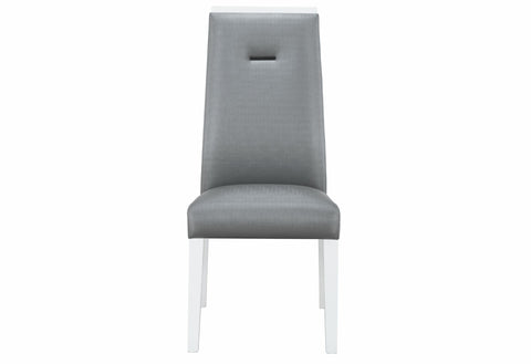 YLIME WHITE MARBLE DINING TABLE + GREY 4 Chair DC