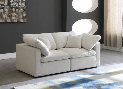 Plush Velvet Standard Modular Down Filled Cloud-Like Comfort Overstuffed 70" Sofa