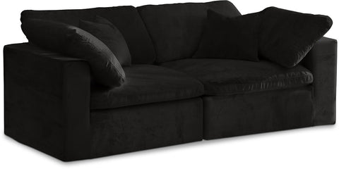 Cozy Velvet Modular Fiber Filled Cloud-Like Comfort Overstuffed 80" Sofa