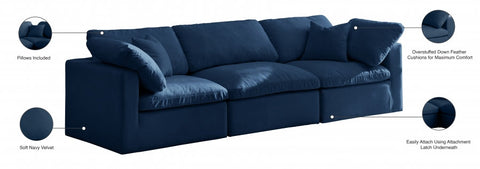Plush Velvet Standard Modular Down Filled Cloud-Like Comfort Overstuffed 105" So